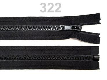 Krampenreißverschluss 65 cm, Schwarz
